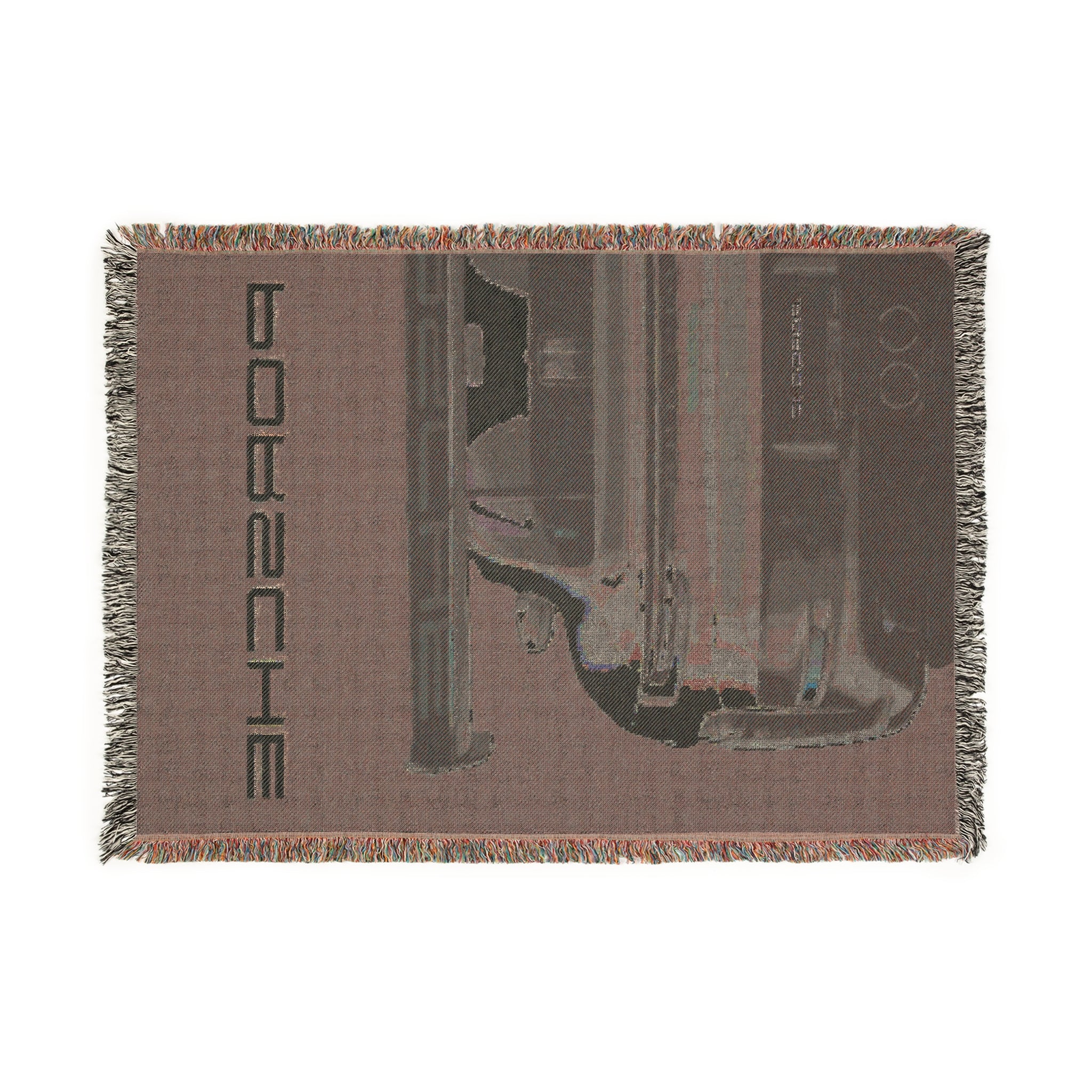 Porsche Vintage Car Woven Blanket — Retro Automotive Throw with PORSCHE Logo